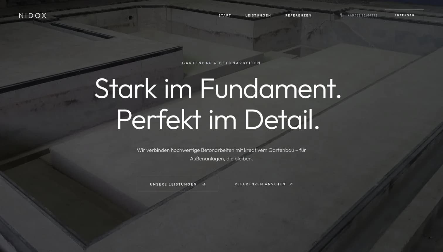 NIDOX: Website-Ansicht