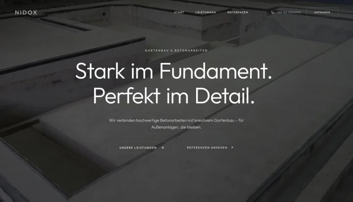 NIDOX: Unternehmenswebsite